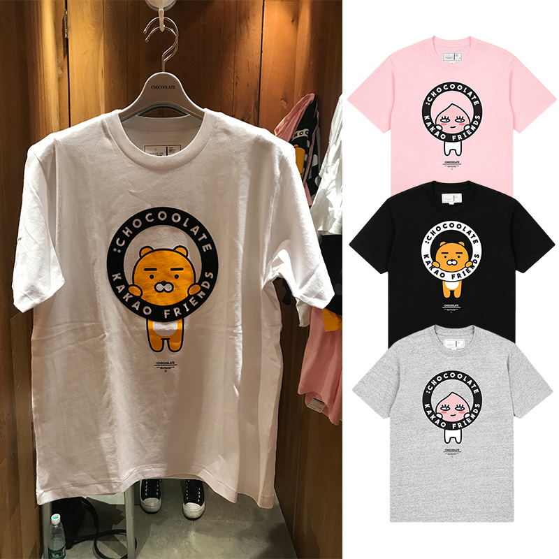 潮牌CHOCOOLATE Kakao联乘2025春夏打底女情侣圆领短袖T恤1215