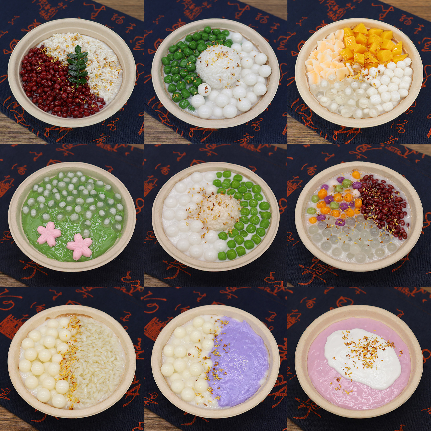 仿真麻薯芋泥碗模型淤泥冰食品模具支持来图定制订做