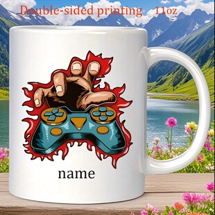 定制姓名搞怪马克杯公鸡机车大叔游戏手柄陶瓷杯 节日解压礼物杯