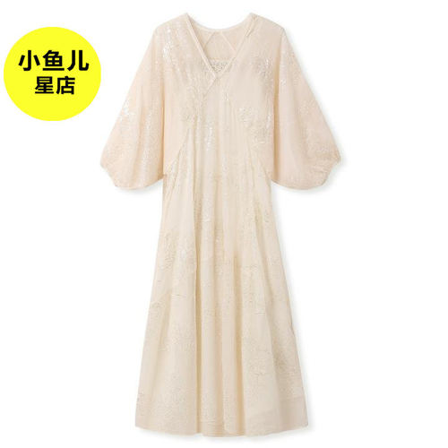 高端版夏季国风新中式刺绣宽松灯笼袖设计感连衣裙女复古时尚长裙