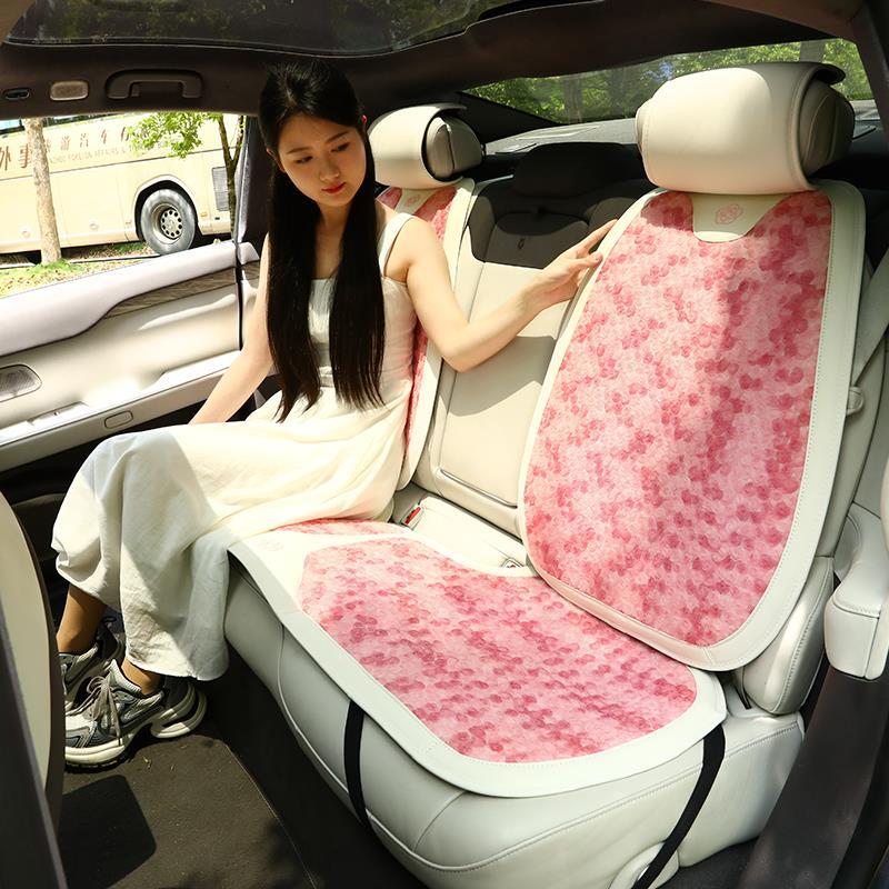 汽车坐垫四季通用蕾丝山茶