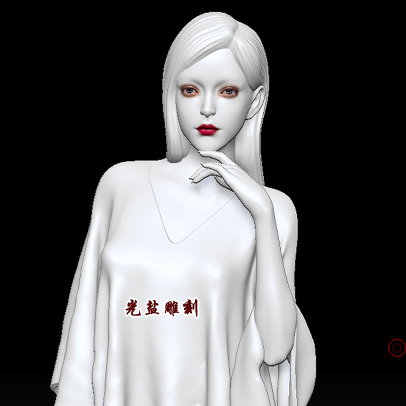 美女3d模型精雕图stl三维人体bjd头雕雕刻机圆雕图女性3d打印模型