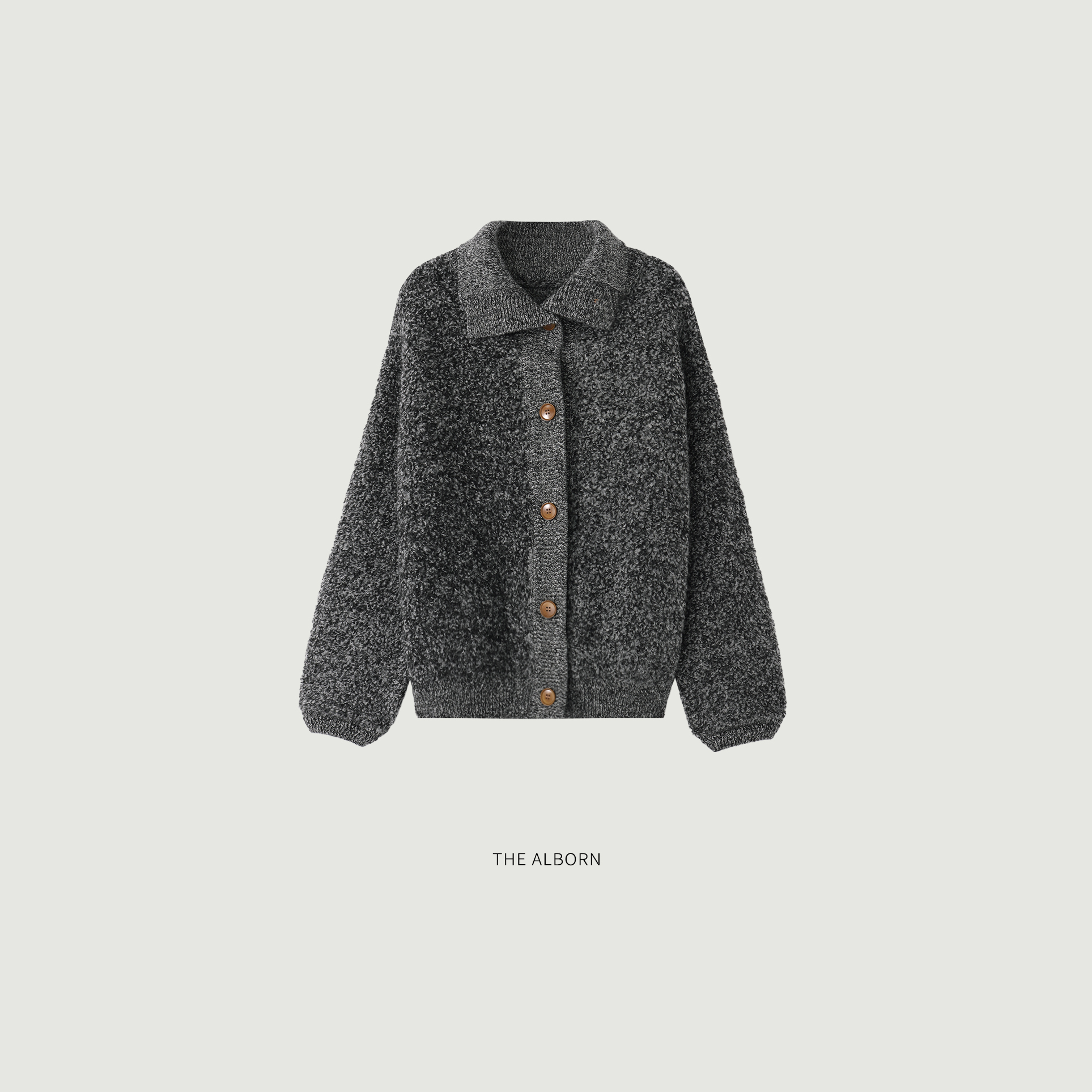 奥莉酱THEALBORN·“曼尼随记”重磅羊毛圈圈纱 复古两穿毛衣外套