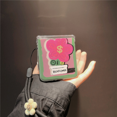 春意壳膜一体适用华为novaflip手机壳折叠硬purax三星zflip5 6透明卡通oppofindn3n2女w24荣耀v小米mixflip女