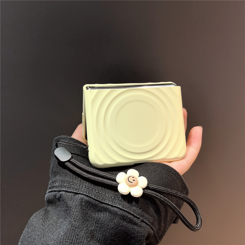 黄色适用华为purax手机壳pocket2硬nova三星zflip7654卡通vivox磁吸oppofindn3n2女荣耀v小米mix flipp50