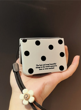 黑色波点适用小米mixflip2华为purax手机壳pocket2硬nova三星zflip7654卡通vivox磨砂oppofindn3n2女荣耀vp50
