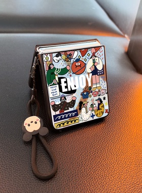 彩虹女孩适用小米mixflip华为purax手机壳pocket2镜子novaflip三星zflip7654卡通vivox可爱oppofindn3n2女p50