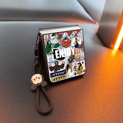 彩虹女孩适用小米mixflip华为purax手机壳pocket2镜子novaflip三星zflip7654卡通vivox可爱oppofindn3n2女p50