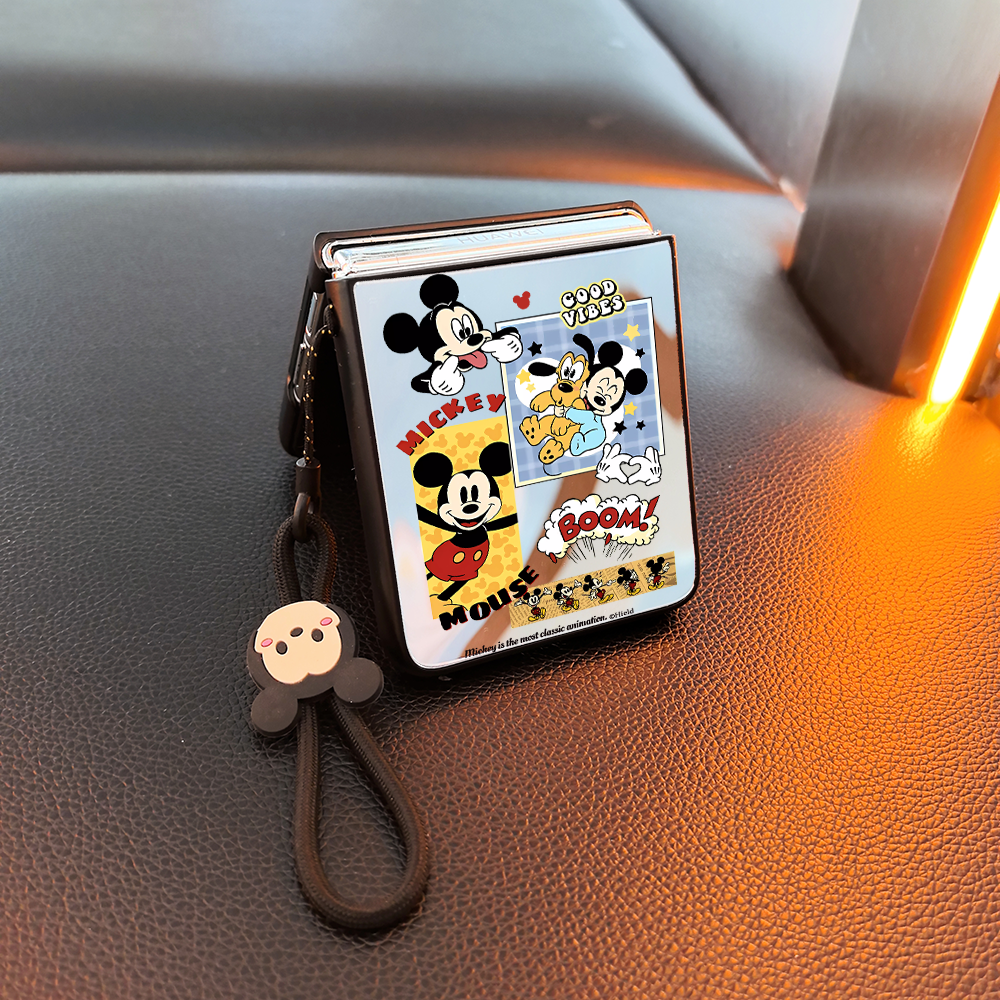 搞怪米奇适用小米mixflip华为purax手机壳pocket2镜子novaflip三星zflip7654卡通vivox男oppofindn3n2女p50