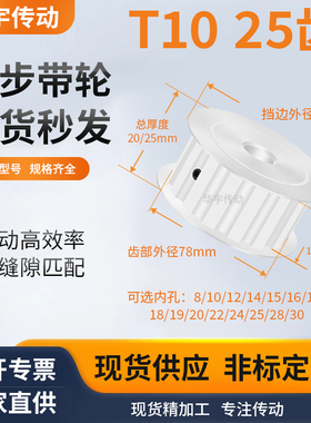 同步带轮T1025齿AF型齿宽21内孔1012141517192025维修齿同步轮T10