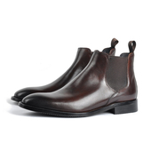 手工高档真皮男士 男靴 潮流短靴商务正装 切尔西靴英伦高帮皮鞋 冬季