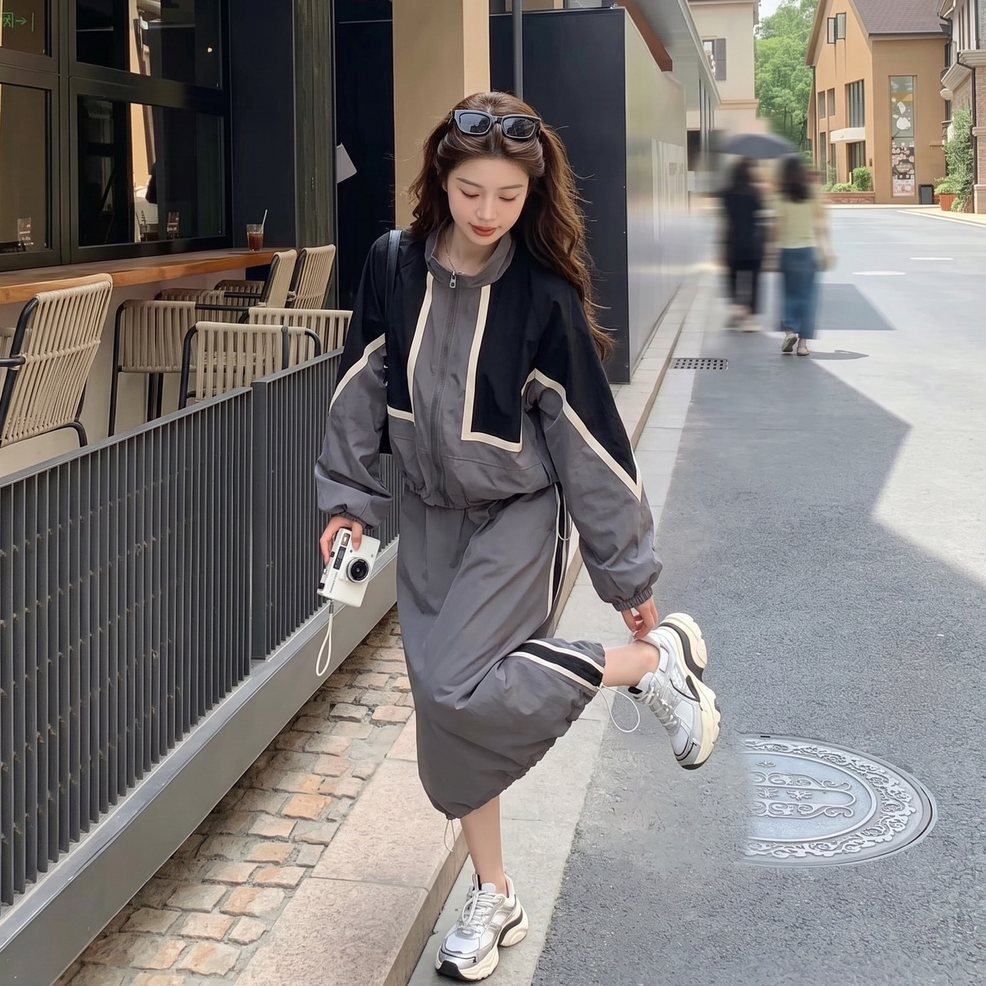 韩系chic休闲运动套装裙女2时尚套装