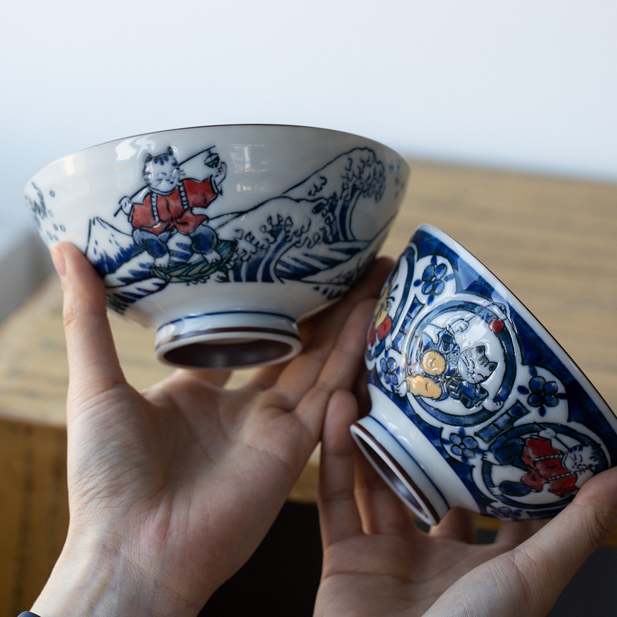 日本进口美浓烧家用米饭碗日式猫咪碗复古陶瓷餐具釉下彩汤碗面碗,餐饮具,碗,淘宝优惠券,粉丝福利购,淘宝优惠卷