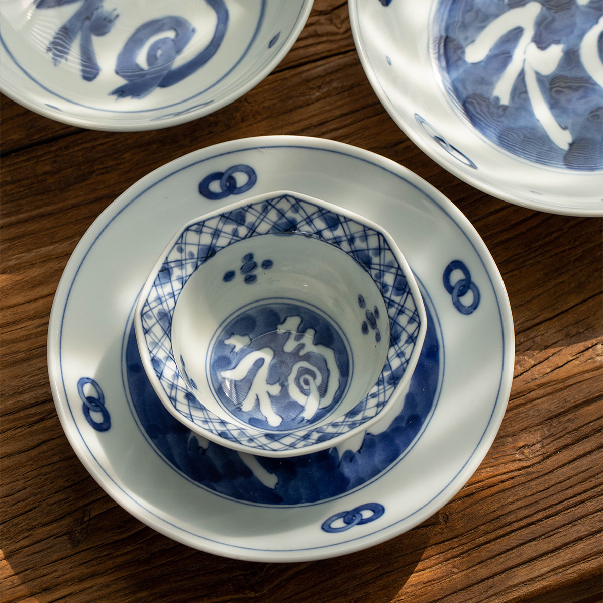 日本进口美浓烧碗盘碟青花福字餐具日式米饭碗菜盘骨碟面碗鱼盘,餐饮具,碗,淘宝优惠券,粉丝福利购,淘宝优惠卷