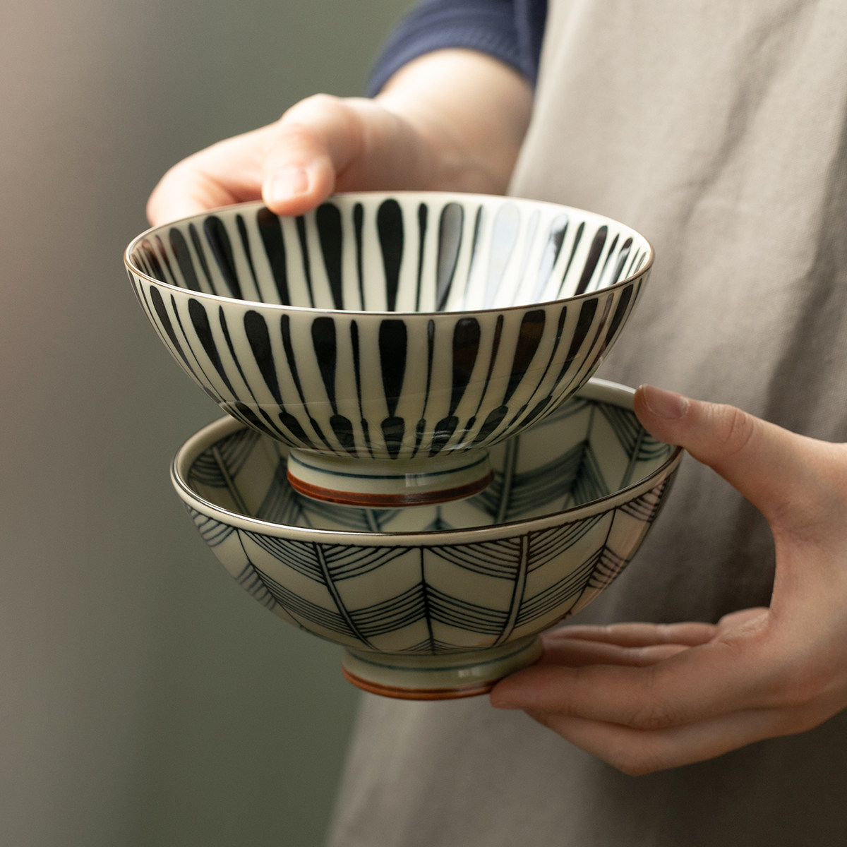 日本进口美浓烧陶瓷米饭碗复古十草喝粥瓷碗汤面碗家用釉下彩餐具,餐饮具,碗,淘宝优惠券,粉丝福利购,淘宝优惠卷