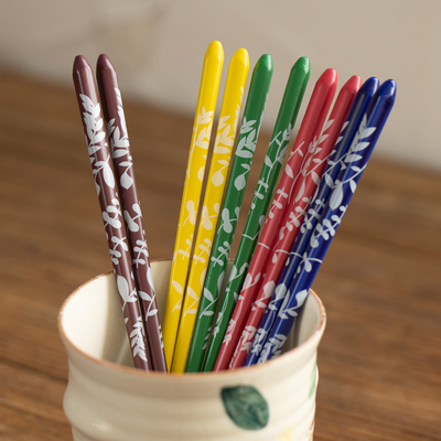 日本进口田中箸天然木实木筷子日式尖头筷耐高温洗碗机家用防滑筷