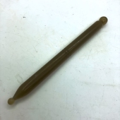 天然黄牛角实心圆头棒A级点穴笔眼睛脸部大头小头黄花色长12厘米