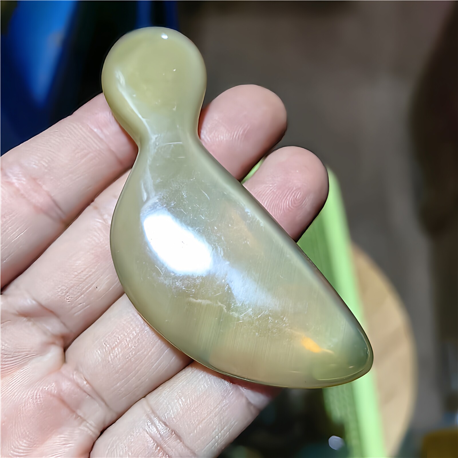 8x3厘米黄牛角美容小刀小S形刮痧板牛角面部刮腿身体按摩开背灌肤