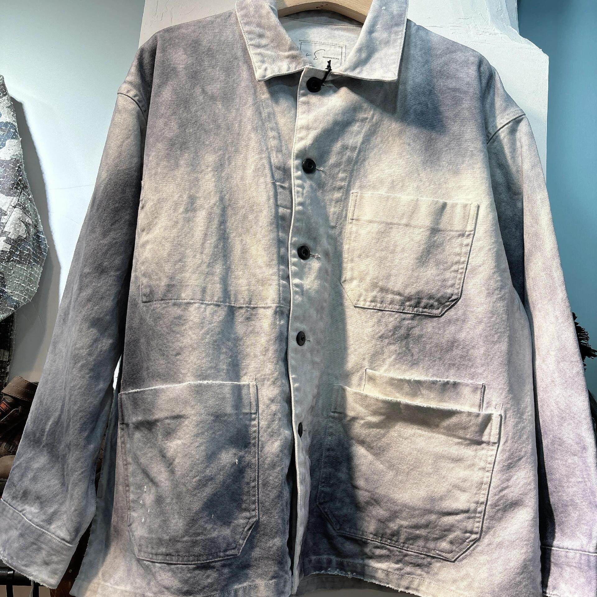 WEARING ECRU 水洗做旧工装四袋夹克 手工喷染外套 ANCELLM平替款