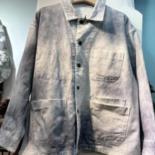WEARING ECRU 水洗做旧工装四袋夹克 手工喷染外套 ANCELLM平替款