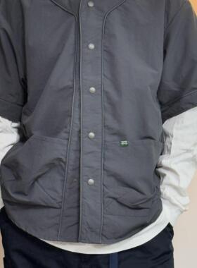 JIFU ISLAND吉福岛 夏季美式街头复古棒球衫短袖男女款宽松半袖潮