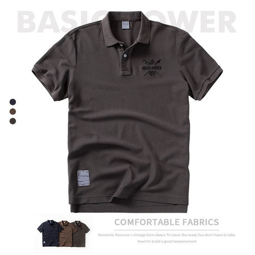 BASIC POWER 男POLO衫夏季翻领短袖韩版潮流宽松休闲半袖水洗纯棉