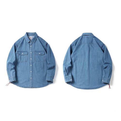 BREAD DENIM 秋季新款重磅双口袋衬衣青年布衬衫余文乐同款小红绳