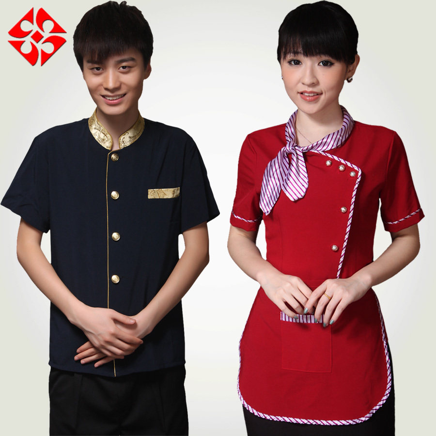 酒店工作服夏装女饭店餐饮火锅店服务员工作服传菜员工作服短袖男