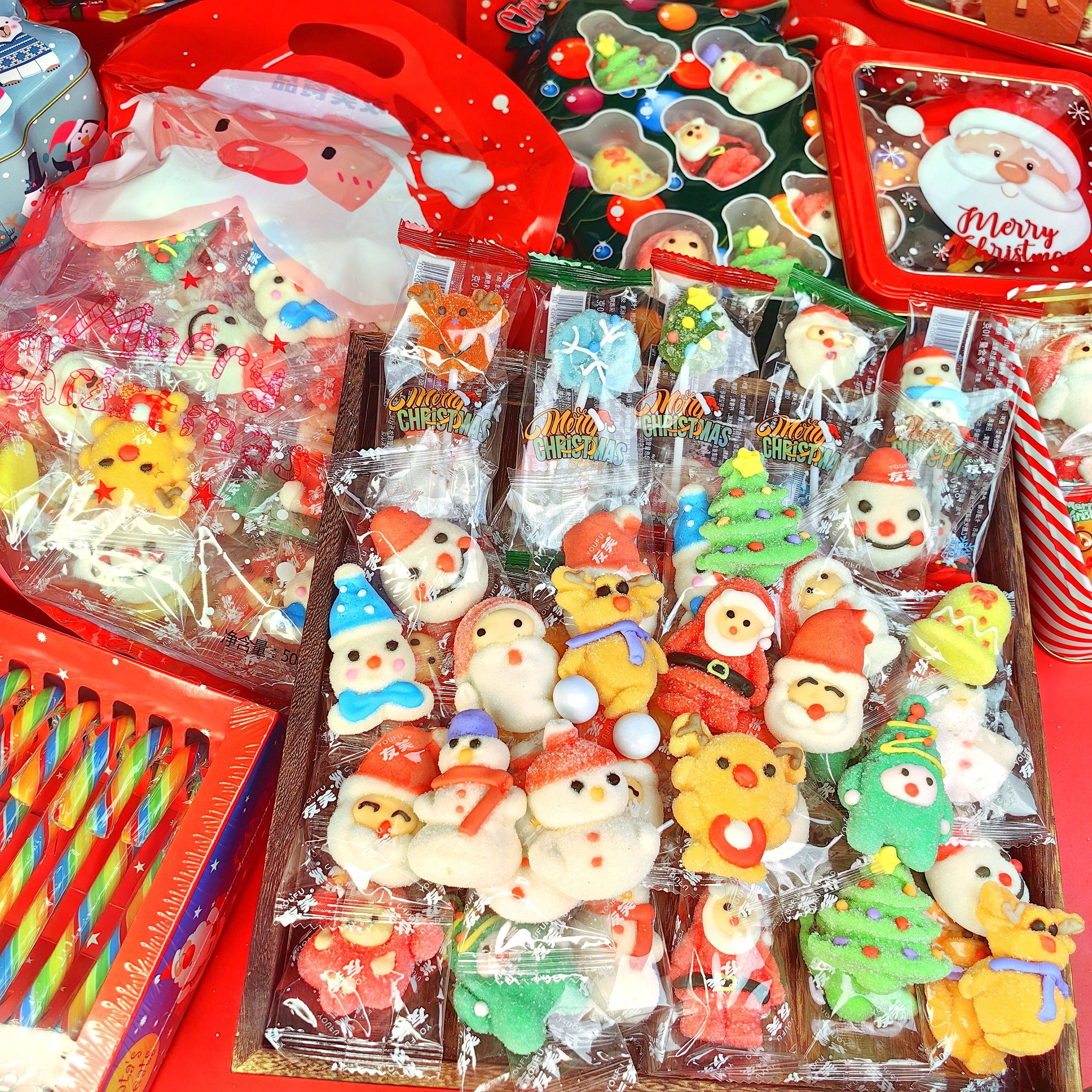 圣诞节糖果棉花糖创意零食老人散装蛋糕装饰软糖万圣网红爆款礼物