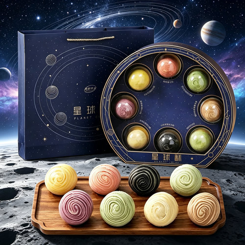 星球酥彩虹礼盒装中秋月饼