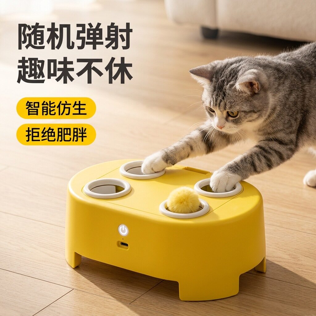猫咪电动打地鼠玩具可充电仿生