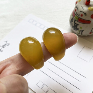 黄玉髓戒指男女小众设计新中式 玉石 食指扳指轻奢高级感中古风时尚