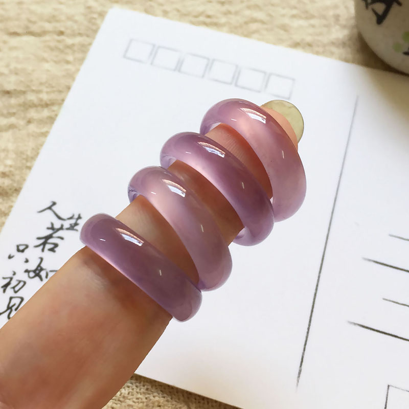 紫玉髓冰种玛瑙高级感小众风戒指