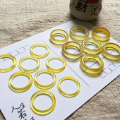 天然黄玉髓戒指尾戒玛瑙玉石轻奢高级感柠檬黄指环时尚 网红气质女