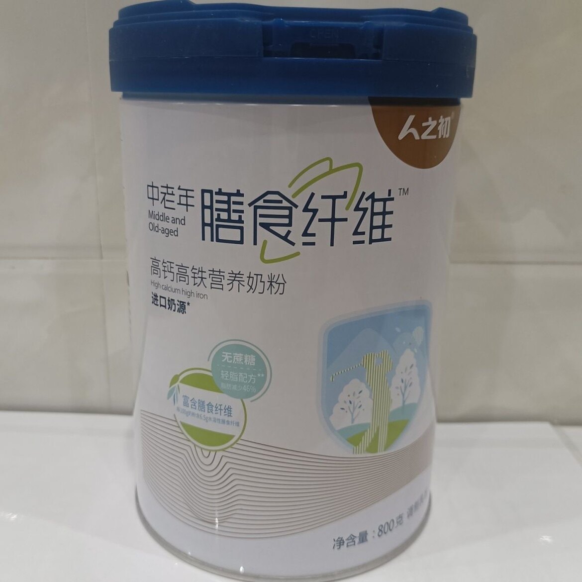 人之初中老年膳食纤维高钙高铁奶粉800g