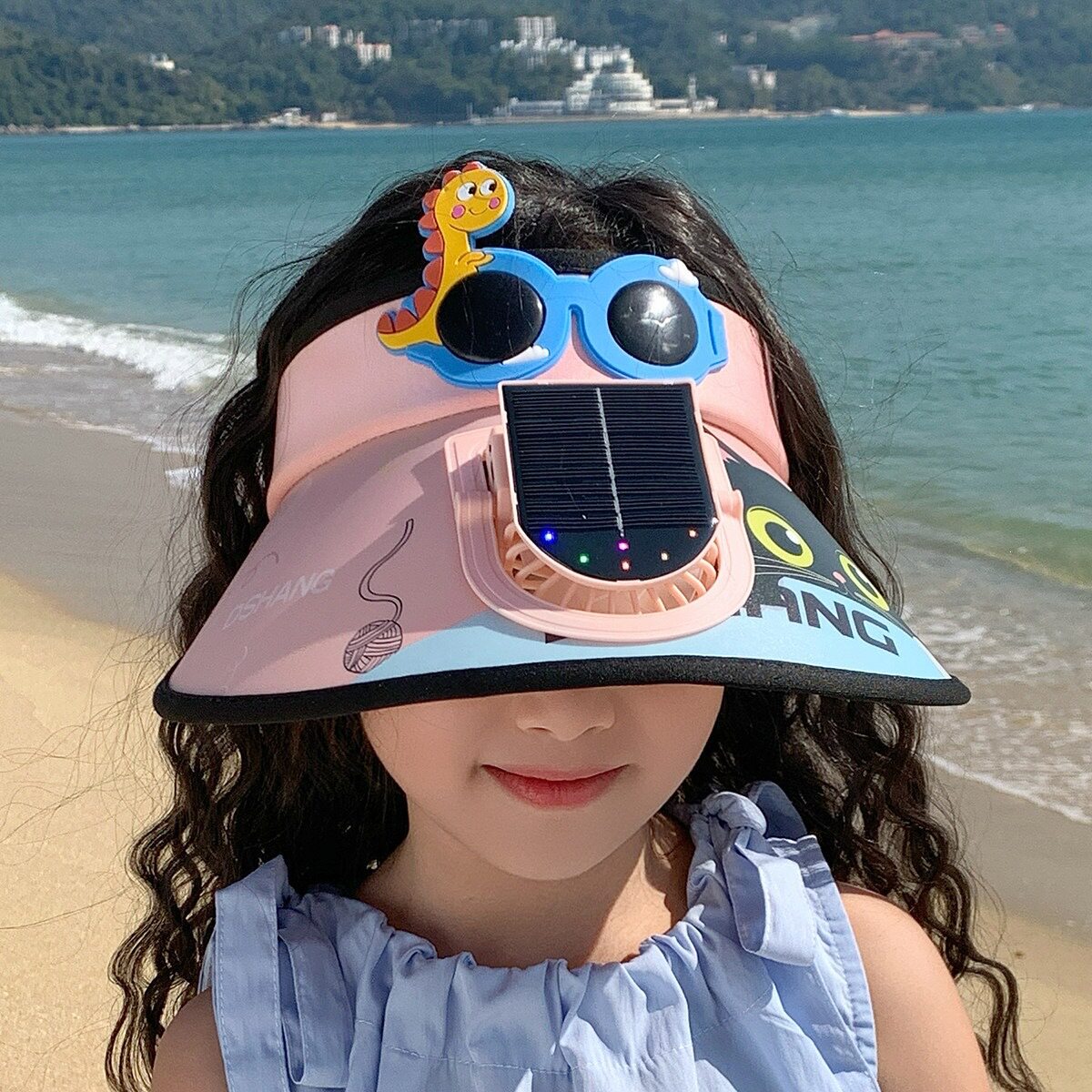太阳能风扇帽子宝宝夏季遮阳空顶帽儿童凉帽男女小朋友防晒太阳帽