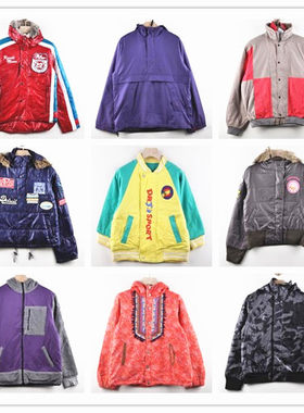 vintage古着欧美日系原宿街头嘻哈宽松撞色拼接棒球服夹克外套J15