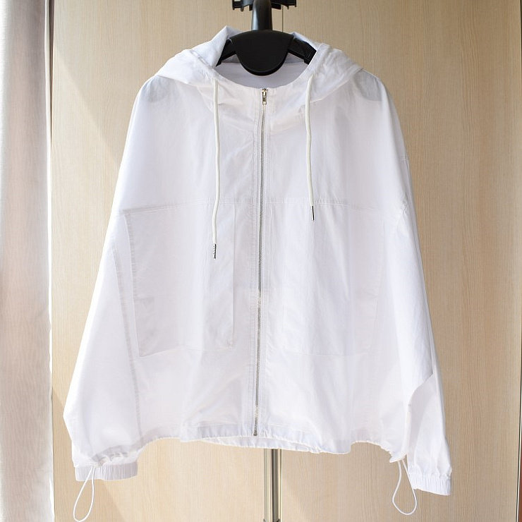 宽松休闲大口袋连帽薄外套防晒服
