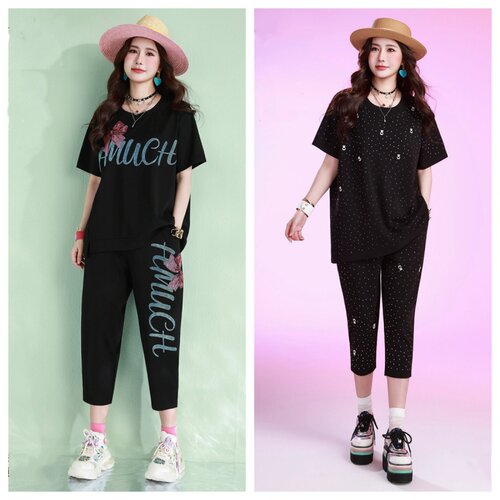 石头鱼大码女装休闲舒适宽松套装