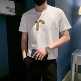 夏季店主风潮牌社会小伙简约字母刺绣修身短袖T恤-2T820-P38控58，男装T恤，电商A400-1（原B352）
