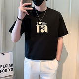 夏季店主风潮牌社会小伙简约字母压花宽松短袖T恤-1T826-P48控68，男装T恤，电商A400-1（原B352）