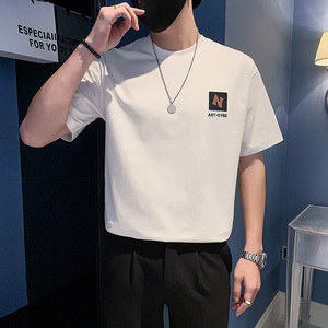 夏季店主风潮牌社会小伙贴布刺绣印花宽松短袖T恤-6 T806-P55控75图片