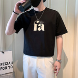 夏季店主风潮牌社会小伙简约字母压花宽松短袖T恤-3T826-P48控68，男装T恤，电商A400-1（原B352）