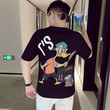 21夏季新款男社会精神小伙卡通印花网红短袖T恤6T569-P45控65，男装T恤，电商A400-1（原B352）