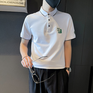 PL83-P58 夏季短袖T恤潮牌半袖新款男装个性刺绣POLO衫-2 控78图片