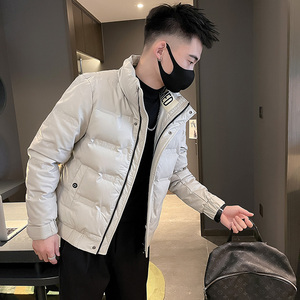 冬季社会小伙PU皮立领压花羽绒服白鸭绒男外套7 YR656-P165控225图片