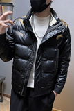 冬季社会小伙立领PU皮羽绒服短款白鸭绒男外套5YR653-P165控225，男装羽绒服，电商A400-1（原B352）