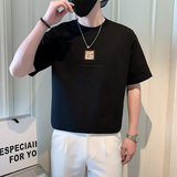 夏季店主风潮牌社会小伙个性简约印花宽松短袖T恤T808-P48控68，男装T恤，电商A400-1（原B352）