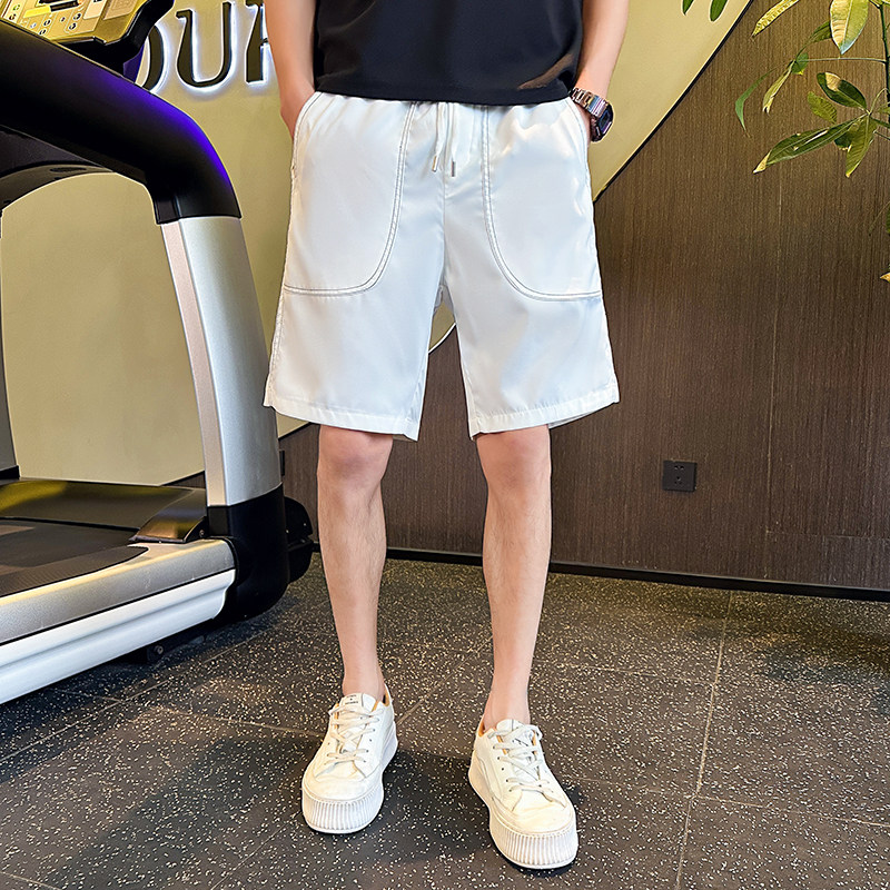 K69-特P38夏季休闲个性明线短裤男五分裤休闲宽松大裤衩子男裤-1,男装休闲裤,电商A400-1（原B352）