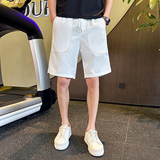 K69-特P38夏季休闲个性明线短裤男五分裤休闲宽松大裤衩子男裤-1，男装休闲裤，电商A400-1（原B352）